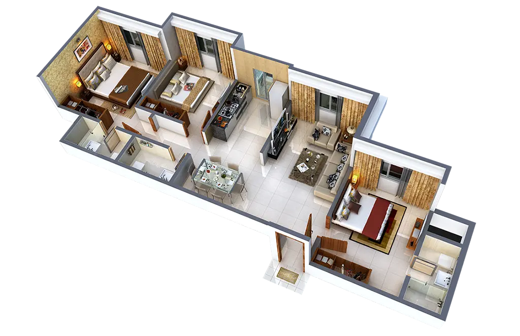 NL Gardens Floor 3D View